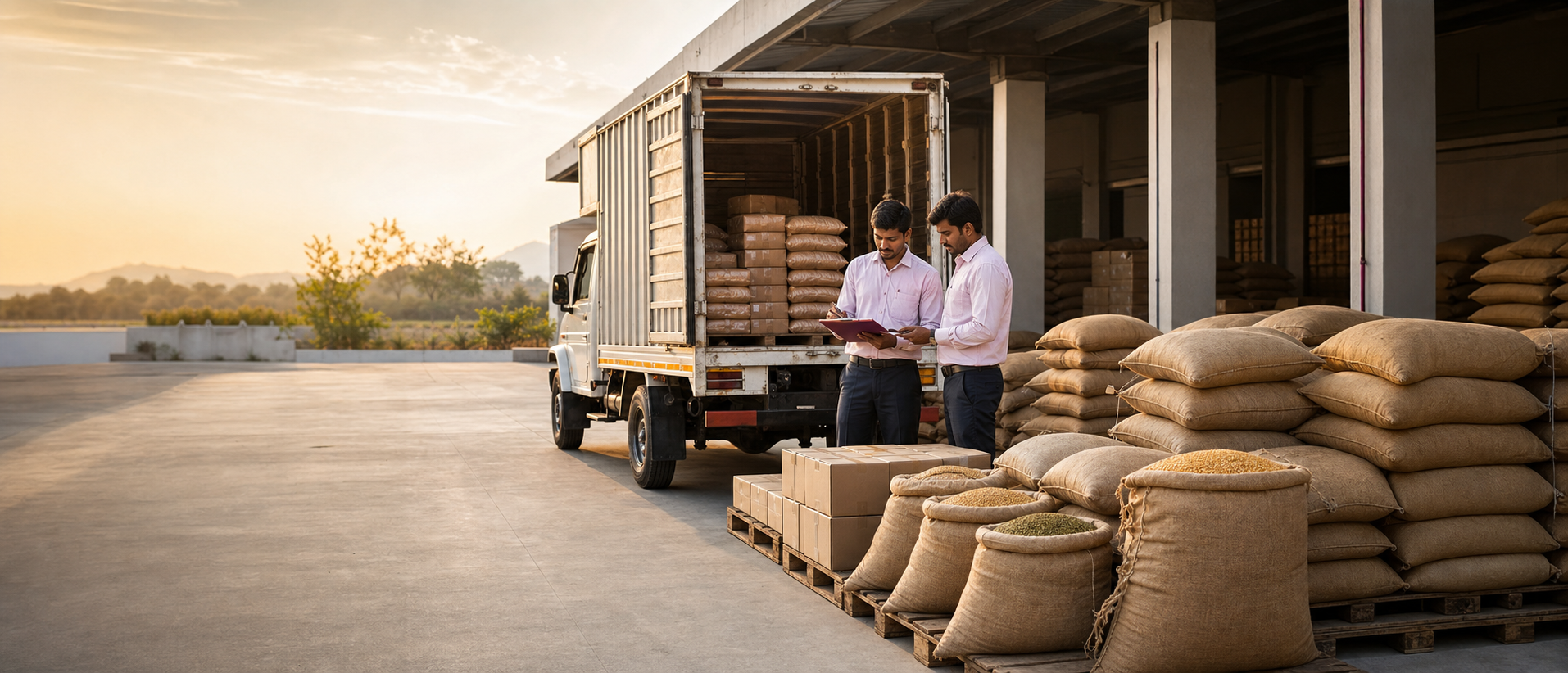 Organised agro commodity distribution warehouse and delivery operation in India